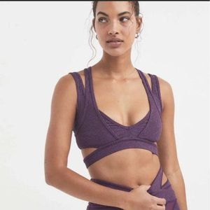 for Love & Lemons Double Strap Sports Bra Purple, New Size S